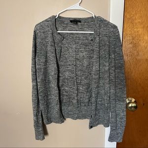 Ann Taylor Heather Gray button up cardigan, size Medium